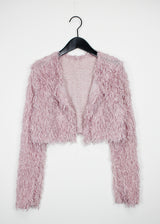 ノーボタンファークロップカーディガン/Nor Button Fur Crop Cardigan (3color)