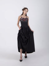 アンバランスシャーリングワンピース / UNBALANCED SHIRRING LONG DRESS