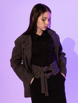 Fantasia Corset Wool Jacket (BLACK)