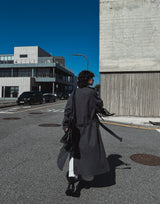[WOOL 50%] [MADE] wool maxi trench mac coat