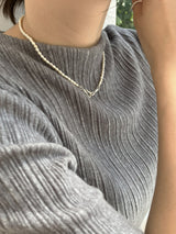 [92.5silver] hook pearl necklace