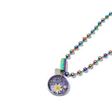 [NIROSERENDIPITY] PURPLE ACRYLiC DAiSY NECKLACE 6MM (6658088894582)