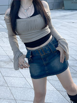 フェアリーオフショルダーシャーリングロングスリーブ / airy Off-Shoulder Shirring Long sleeve