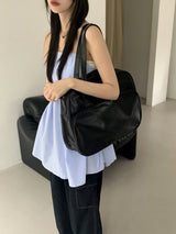 コトキャンパスポケットラップトップレザービッグショルダーバッグ