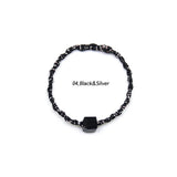 [CCNMADE] 菊 Black Cube Crystal Ring 04.Black&Silver