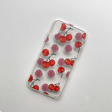 チェリー＆デイジー スマホケース/Cherry & Pink Daisy (Galaxy) Jelly Case