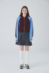 ボウクル2WAYジップアップニット / Boucle 2way Zip-up Knit [Burgundy]