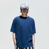 ジャカードニットTシャツ / jacquard knit t-shirt blue
