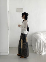 Parform Remedy Washing Long Denim Skirt