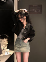 [BELLIDE MADE] creamy cropped cotton jacket