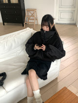 [MADE] Beckin high neck knit color combination balloon aviation jumper