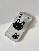 ブラックバニースマホグリップ / Black bunny tok (Grip tok, smart tok)