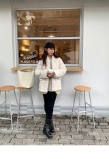 Ankara tteokbokki fleece coat