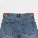 レザーベルトポイントストレートフィットデニムパンツ/BILLLIE SUHYEON LEATHER BELT POINT STAIGHT FIT LIGHT BLUE DENIM [16629]