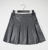 コンビレザープリーツスカート / Combi Leather Pleated Skirt (3color)