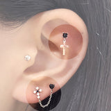 ユニークブラックピアス / [Styling] Unique Black Piercing Set (4 set)