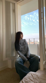 First Angora Letterang Hooded Knit
