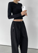 [MADE] Pokiz Crop Long Sleeve Tee (2SIZE)