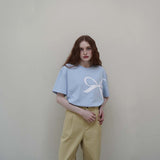 ペールブルーリボンTシャツ