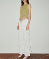 ディストレスドニットノースリーブ / DISTRESSED KNIT SLEEVELESS (MATCHA)