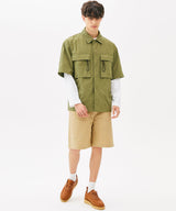 TWO POCKET STRING HALF SHIRTS (BEIGE) (6585203654774)
