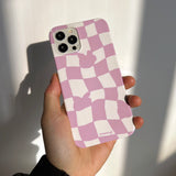 Checkerboard Pink Iphone Bumper case (6674347688054)