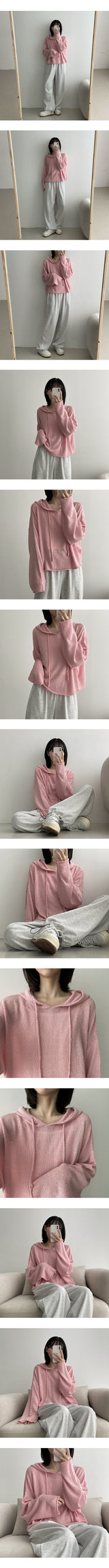 ブックルボックスクロップドニットフーディー / Bookle Box Cropped Knitwear Hoodie