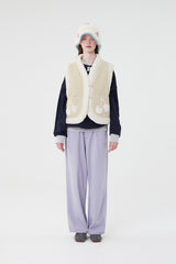 チェリーファーパディングベスト / CHERRY FUR PADDING VEST [BEIGE]