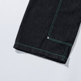 カラースティッチデニムパンツ / COLOR STITCH PANEL DENIM PANTS - BLACK