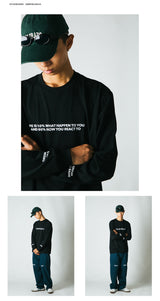 DAKYAM 2023 A/W Words to Live By Tee Life モットーテキストロングTシャツ