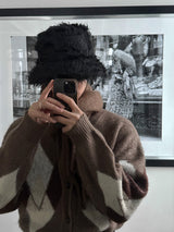 ASCLO Mohair Argyle V Cardigan (3color)