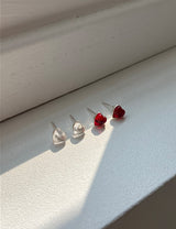 [92.5silver] kitsch heart earrings (2colors)