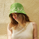 VA digital logo jacquard summer bucket hat Green