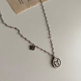 ダブルバタフライヘキサゴンネックレス/nvv Double Butterfly Hexagon Necklace