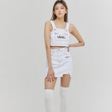 DENIM COLOR MATCHING STITCH SKIRT (6682521108598)