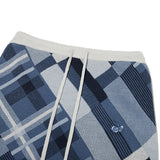 CHECK PATTERN KNIT LONG SKIRT [BLUE]