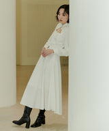 HIGH WAIST FLARE MAXI SKIRT - IVORY (6689408712822)