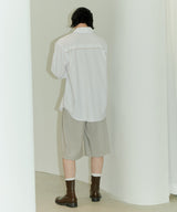 UNISEX PINTUCK STITCH BERMUDA PANTS M - LIGHT BEIGE (6689421557878)