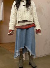 ビンテージジーンズダメージロングスカート / vintage jean damage long skirt