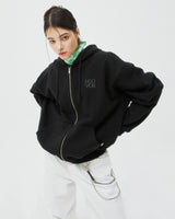 TYPO LOGO HOODIE ZIPUP-BLACK (6604551979126)