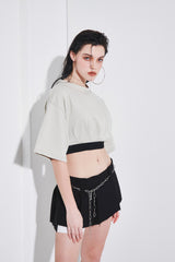 COSY BANDING CROPPED T-SHIRT (6690639085686)