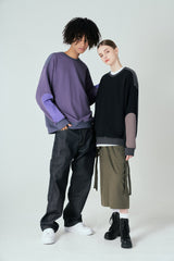 ノベルティエルボーカットスウェットシャツT61/Novelty Elbow-Cut Sweatshirt T61 Purple