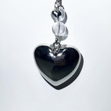 Pierced plumpy heart keychain