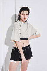COSY BANDING CROPPED T-SHIRT (6690639085686)
