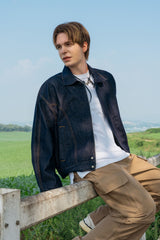 LINE-POINT DENIM BLOUSON