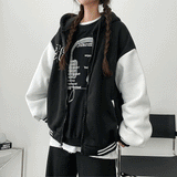 Bokin Fleece-Lined Two Way No. Ring Coloring Hooded Jumper