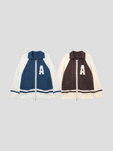 Classic jacquard knit zip-up 2color