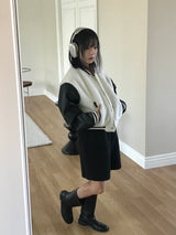 Blando fleece varsity jacket