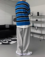 ウォパラウンドネックストライプモヘアニットウェア / EV WOPA Round Neck Striped Mohair Knitwear (3 colors)
