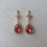 Romantic Queen Waterdrop Crystal Piercing - Rosepink